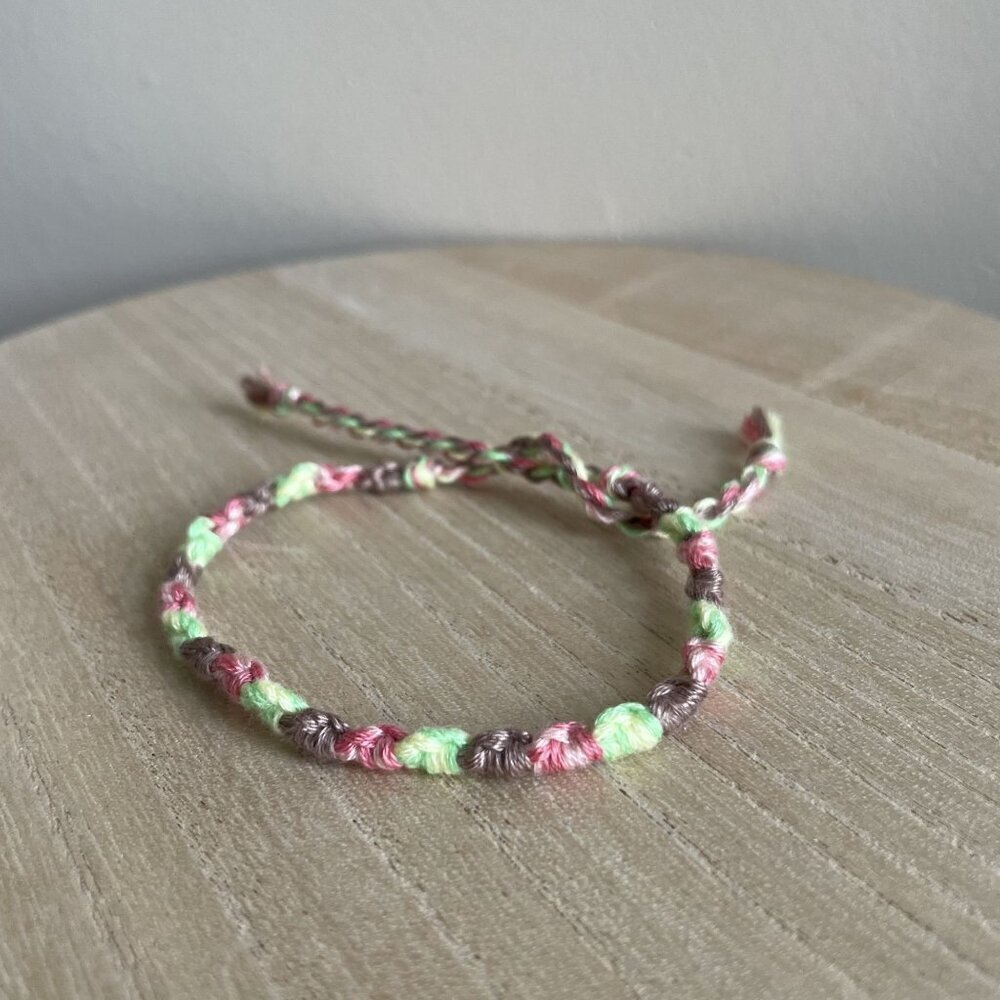 Amabel Bracelet, anklet, trendy, comfortable, tie, embroidery thread, woven, gif